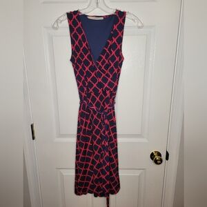 41 Hawthorn Blur and Red Midi Dress